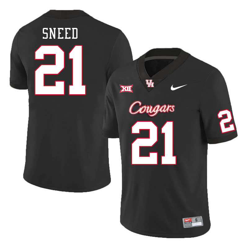 Houston Cougars #21 Stacy Sneed College Football Jerseys Stitched Sale-Black